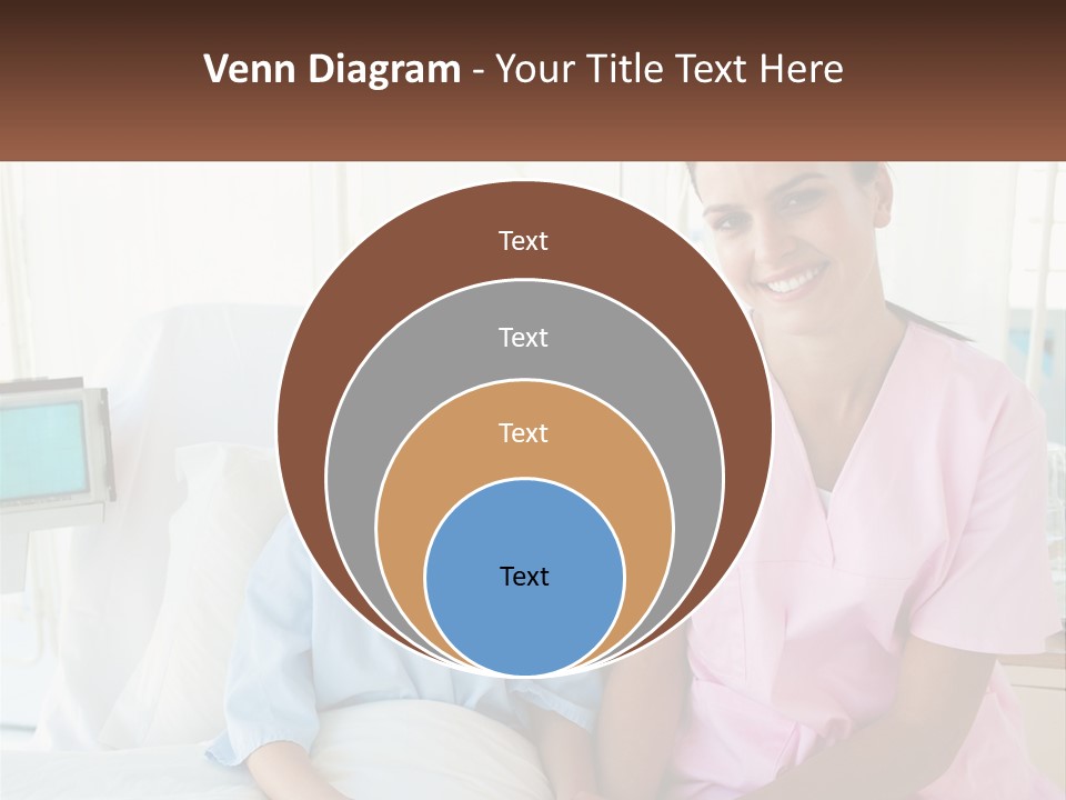 A Woman And A Little Girl Sitting On A Hospital Bed PowerPoint Template