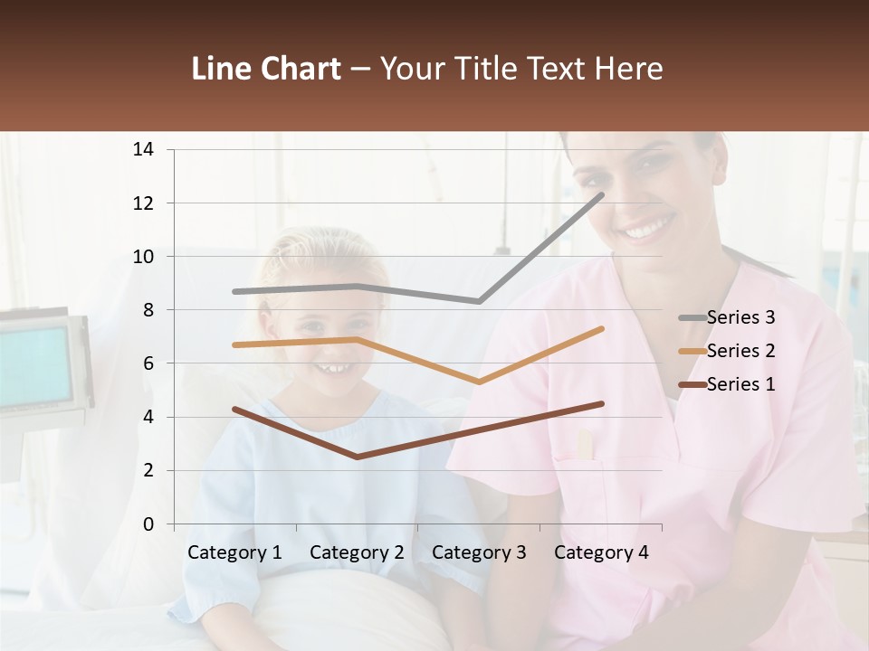 A Woman And A Little Girl Sitting On A Hospital Bed PowerPoint Template