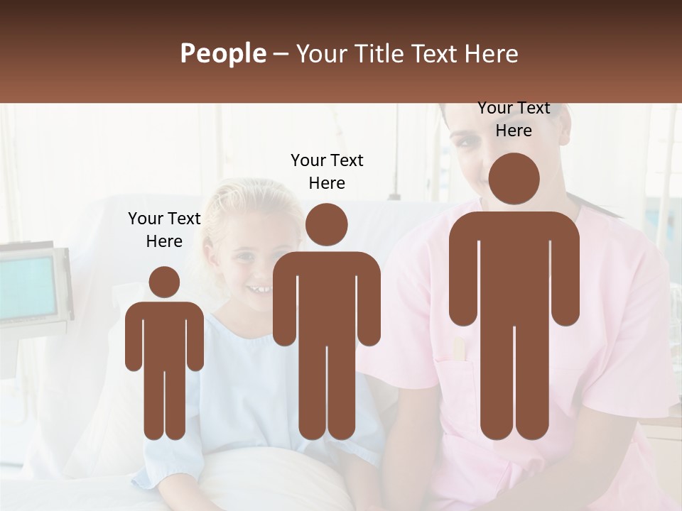 A Woman And A Little Girl Sitting On A Hospital Bed PowerPoint Template