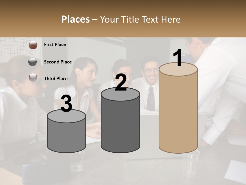 A Group Of People Sitting Around A Laptop Computer PowerPoint Template