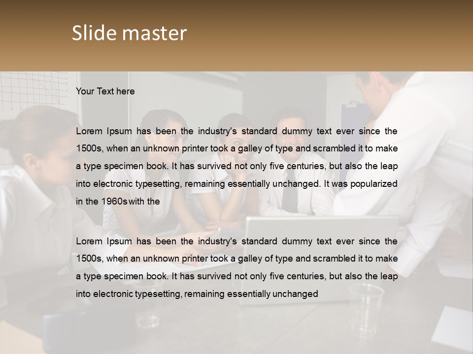 A Group Of People Sitting Around A Laptop Computer PowerPoint Template