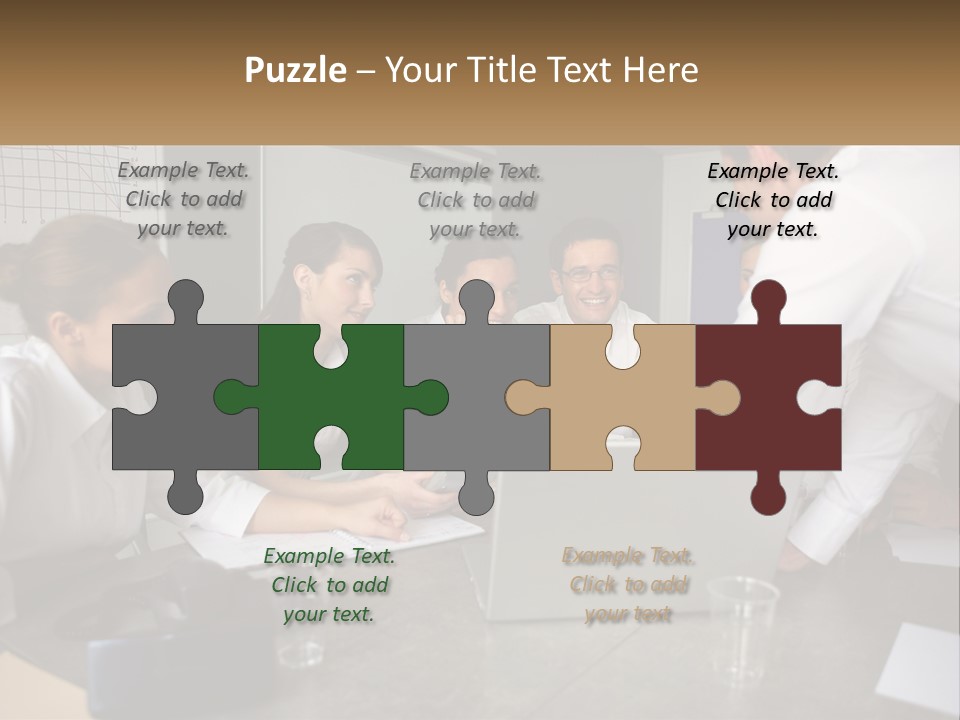 A Group Of People Sitting Around A Laptop Computer PowerPoint Template