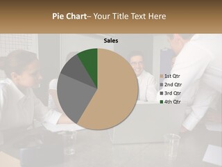 A Group Of People Sitting Around A Laptop Computer PowerPoint Template