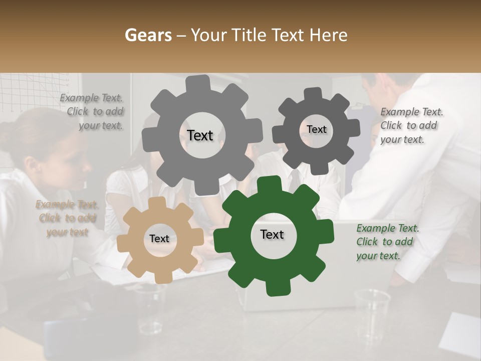 A Group Of People Sitting Around A Laptop Computer PowerPoint Template