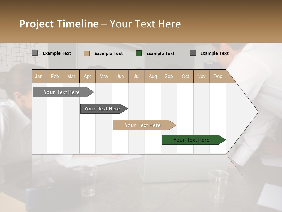 A Group Of People Sitting Around A Laptop Computer PowerPoint Template