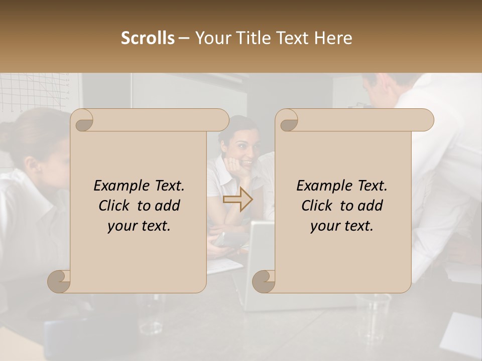 A Group Of People Sitting Around A Laptop Computer PowerPoint Template