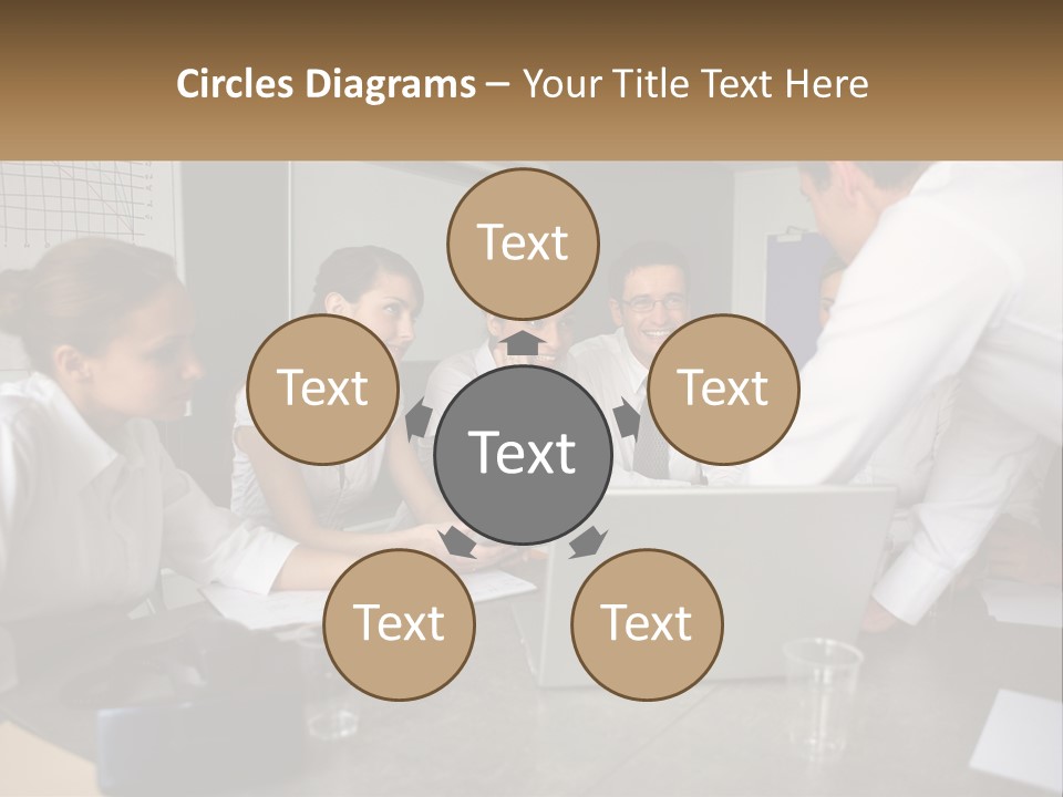 A Group Of People Sitting Around A Laptop Computer PowerPoint Template