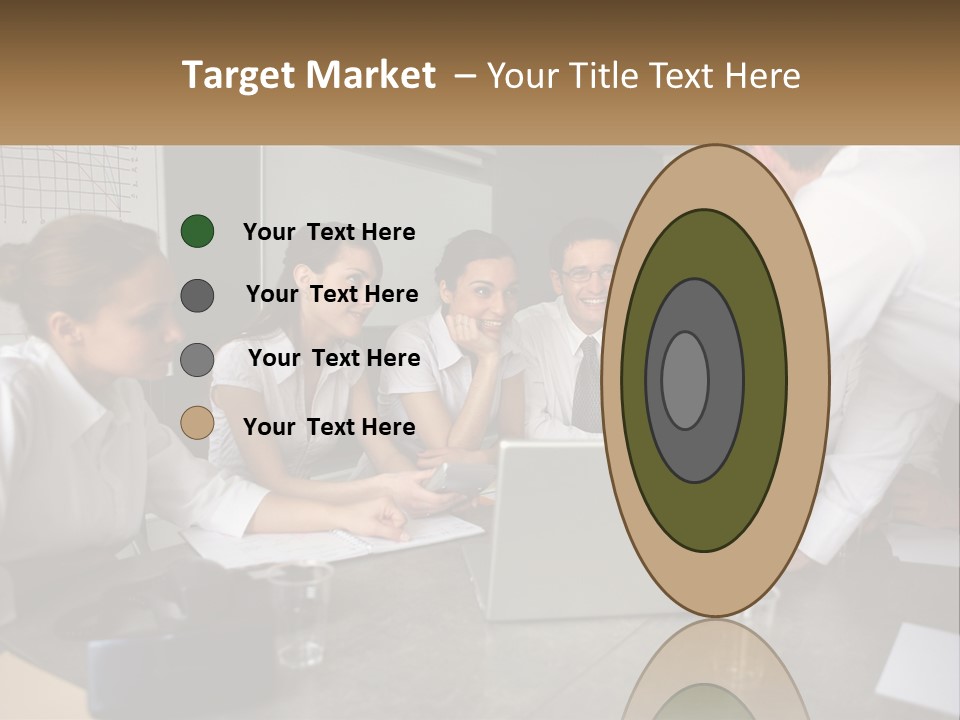 A Group Of People Sitting Around A Laptop Computer PowerPoint Template