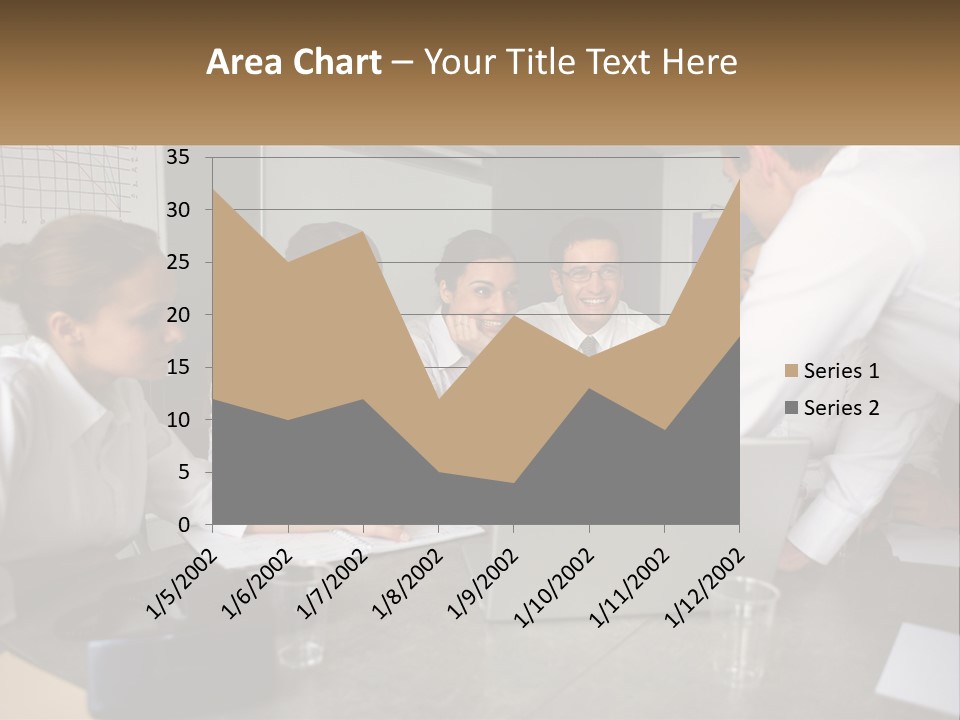 A Group Of People Sitting Around A Laptop Computer PowerPoint Template