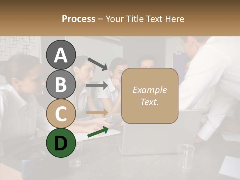 A Group Of People Sitting Around A Laptop Computer PowerPoint Template