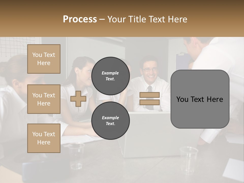 A Group Of People Sitting Around A Laptop Computer PowerPoint Template