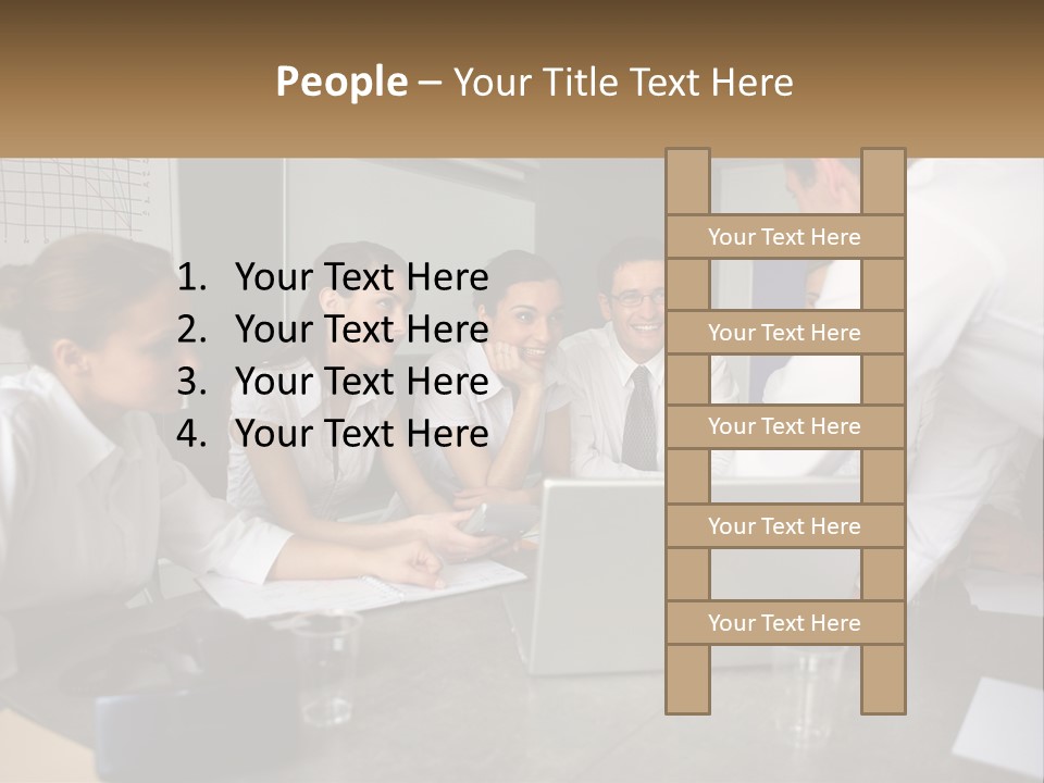 A Group Of People Sitting Around A Laptop Computer PowerPoint Template