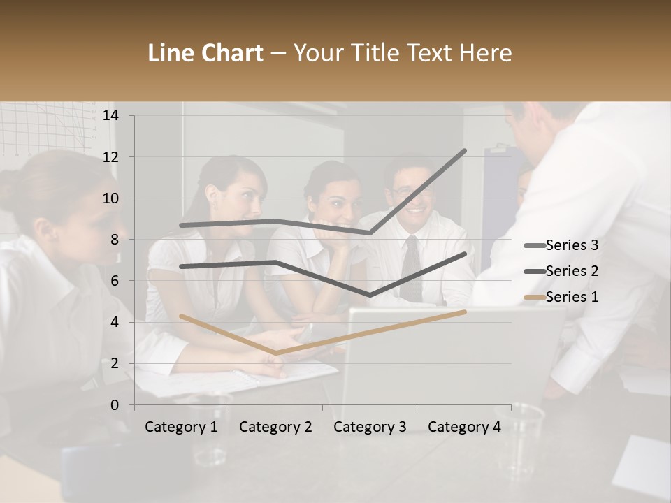 A Group Of People Sitting Around A Laptop Computer PowerPoint Template