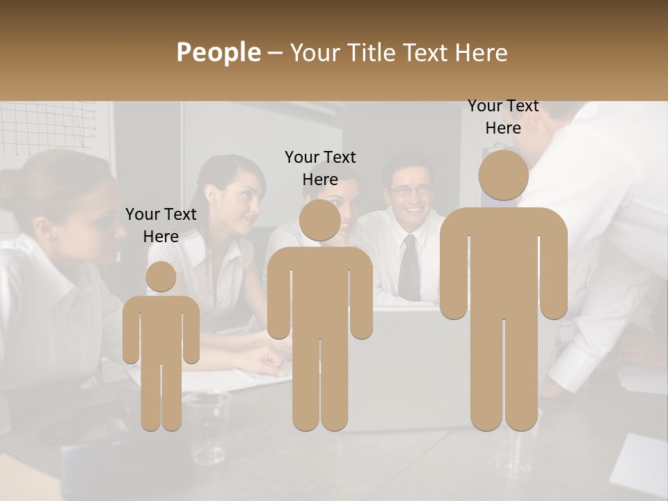 A Group Of People Sitting Around A Laptop Computer PowerPoint Template