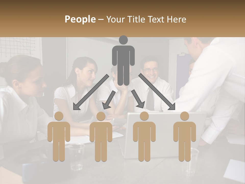 A Group Of People Sitting Around A Laptop Computer PowerPoint Template