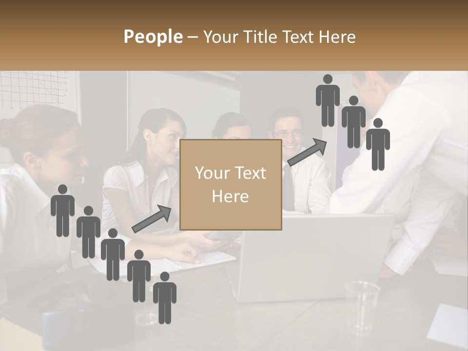 A Group Of People Sitting Around A Laptop Computer PowerPoint Template
