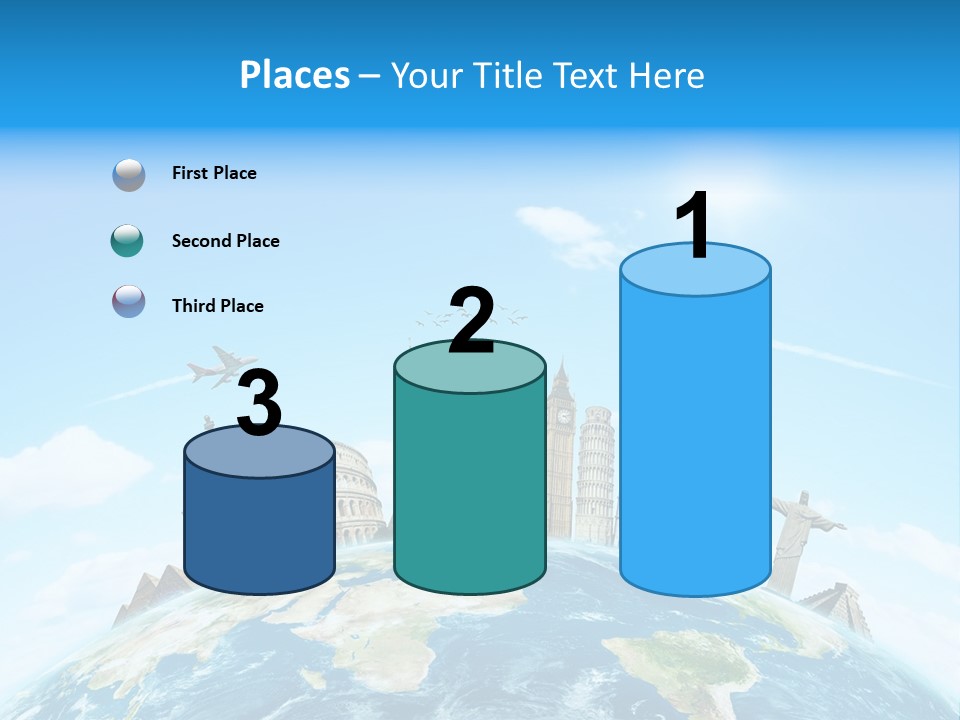 A Picture Of The World With A Lot Of Landmarks On It PowerPoint Template