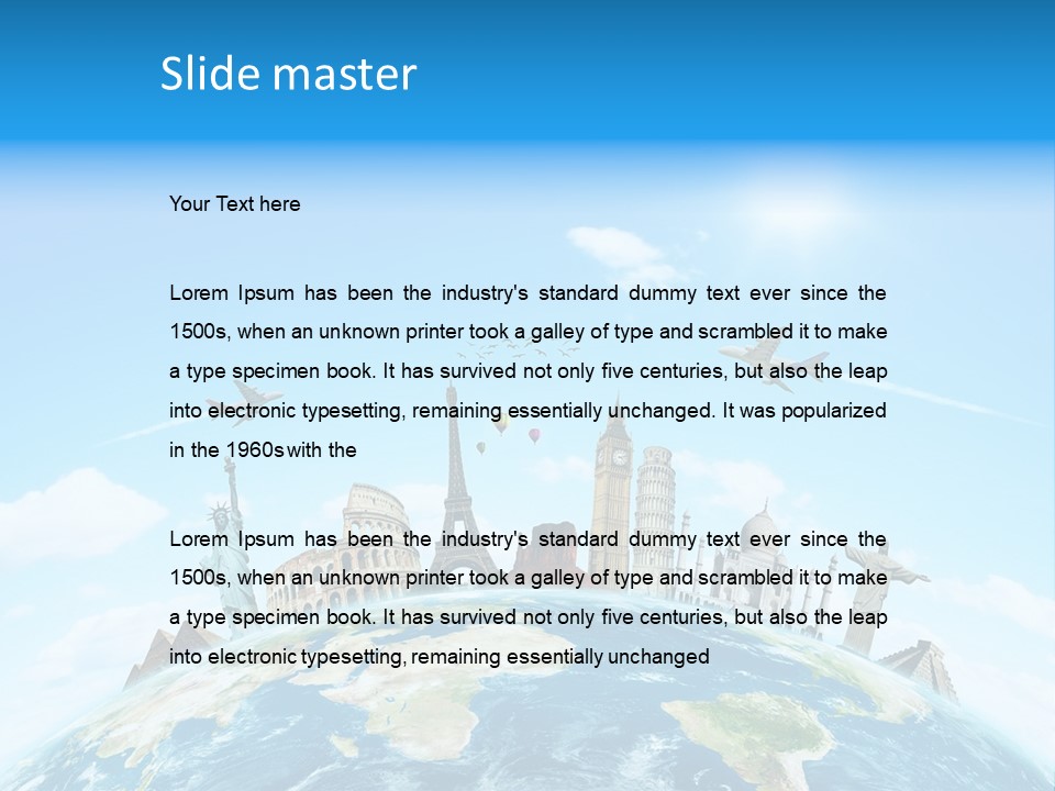 A Picture Of The World With A Lot Of Landmarks On It PowerPoint Template