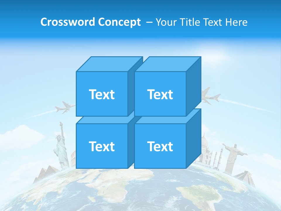 A Picture Of The World With A Lot Of Landmarks On It PowerPoint Template