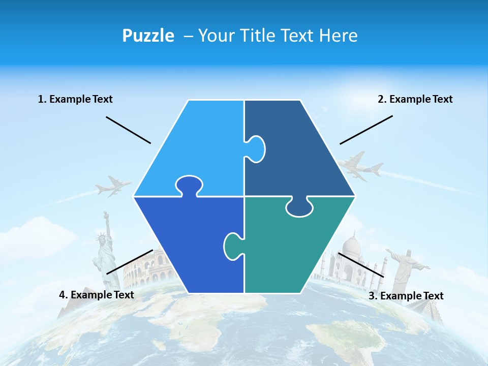 A Picture Of The World With A Lot Of Landmarks On It PowerPoint Template
