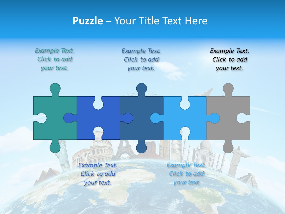 A Picture Of The World With A Lot Of Landmarks On It PowerPoint Template