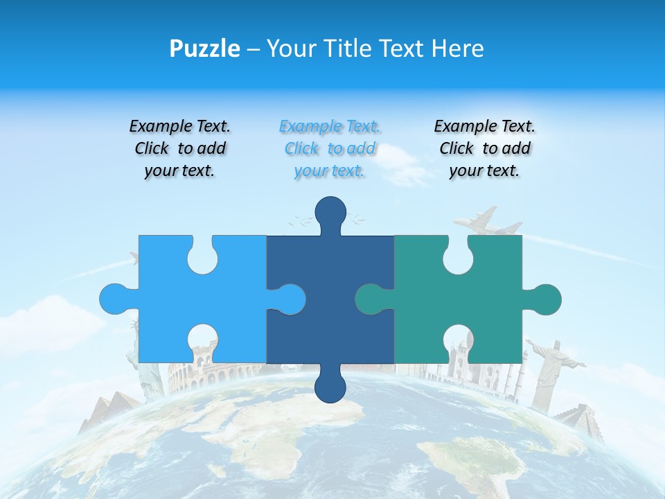 A Picture Of The World With A Lot Of Landmarks On It PowerPoint Template