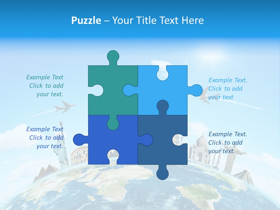 A Picture Of The World With A Lot Of Landmarks On It PowerPoint Template