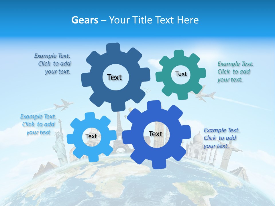 A Picture Of The World With A Lot Of Landmarks On It PowerPoint Template