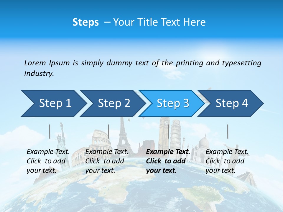 A Picture Of The World With A Lot Of Landmarks On It PowerPoint Template