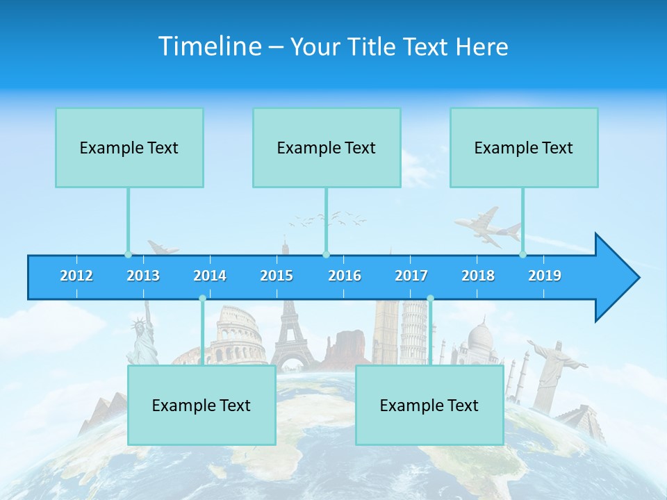 A Picture Of The World With A Lot Of Landmarks On It PowerPoint Template