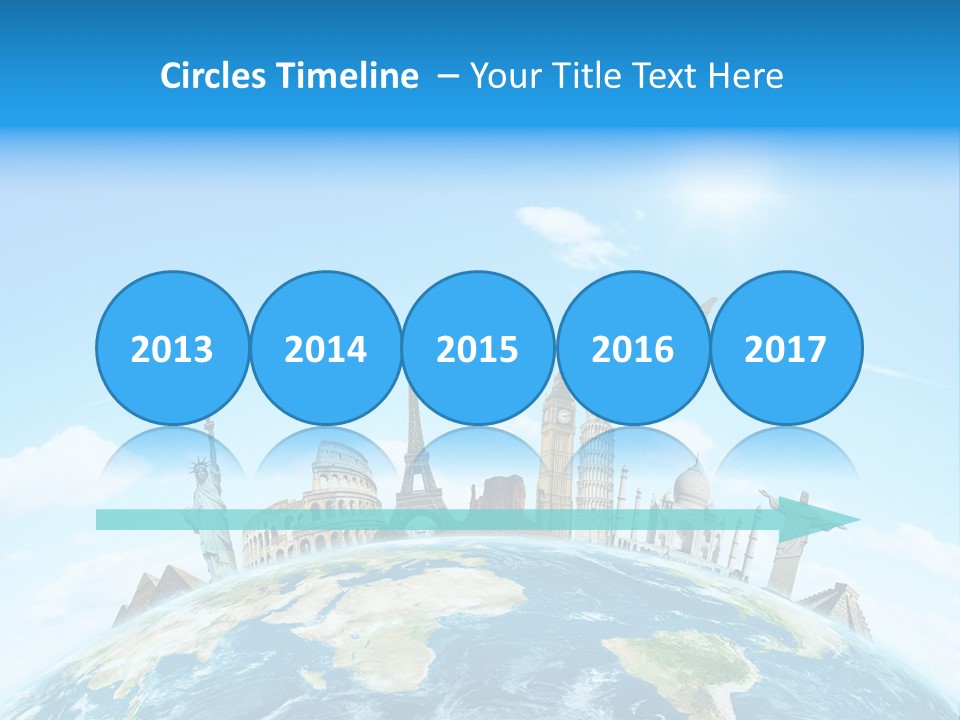 A Picture Of The World With A Lot Of Landmarks On It PowerPoint Template