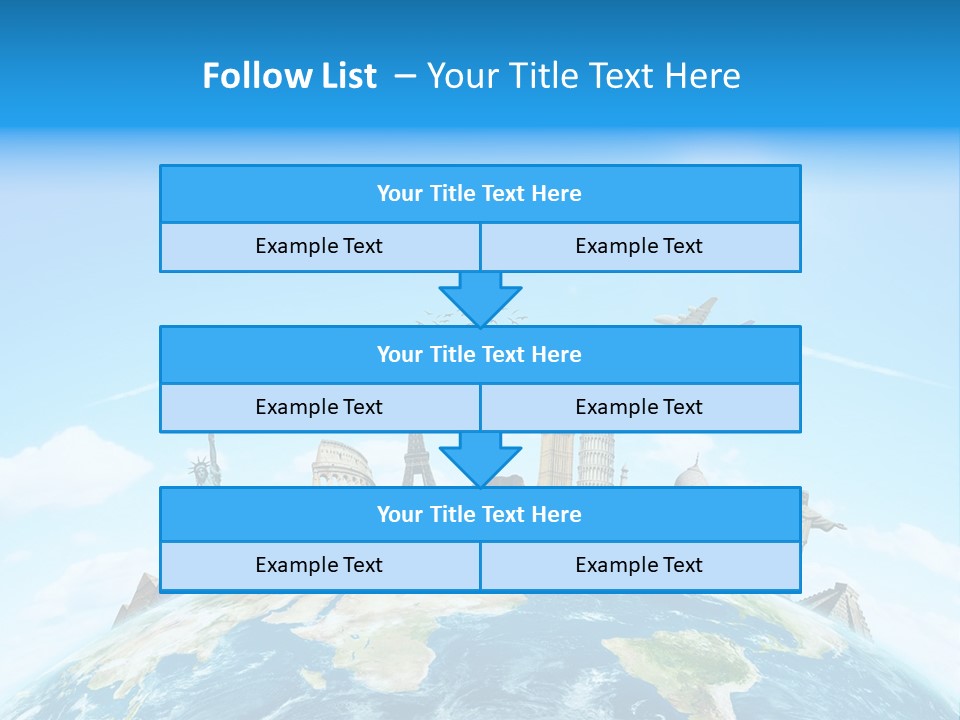 A Picture Of The World With A Lot Of Landmarks On It PowerPoint Template