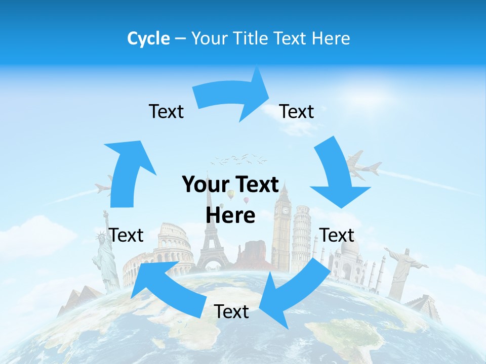 A Picture Of The World With A Lot Of Landmarks On It PowerPoint Template