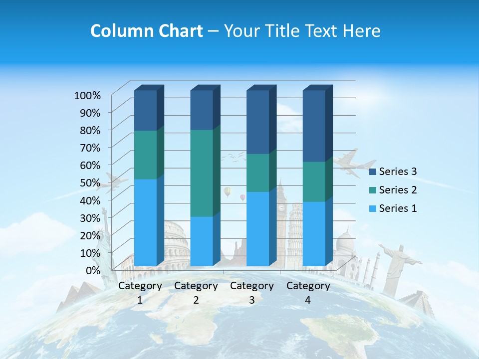 A Picture Of The World With A Lot Of Landmarks On It PowerPoint Template
