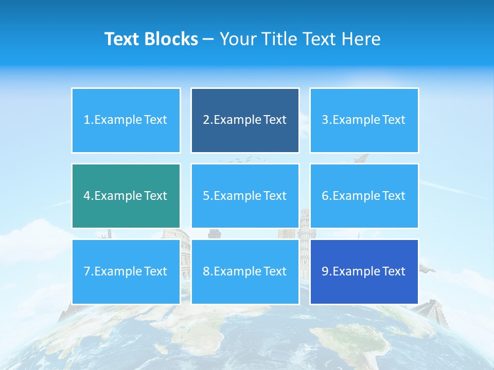 A Picture Of The World With A Lot Of Landmarks On It PowerPoint Template