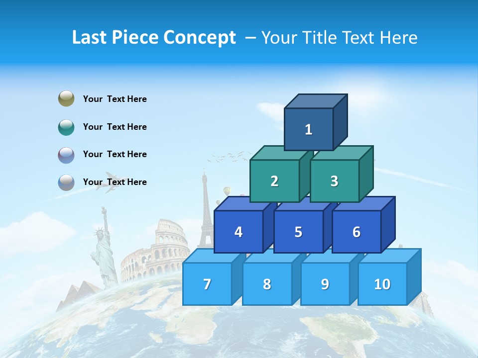 A Picture Of The World With A Lot Of Landmarks On It PowerPoint Template