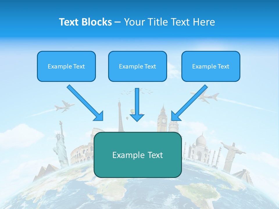 A Picture Of The World With A Lot Of Landmarks On It PowerPoint Template