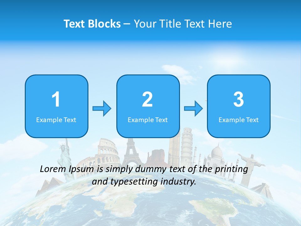 A Picture Of The World With A Lot Of Landmarks On It PowerPoint Template