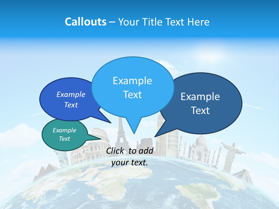 A Picture Of The World With A Lot Of Landmarks On It PowerPoint Template