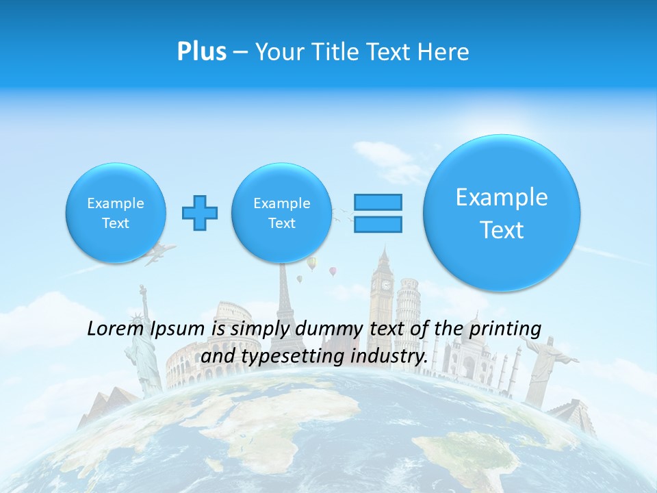 A Picture Of The World With A Lot Of Landmarks On It PowerPoint Template