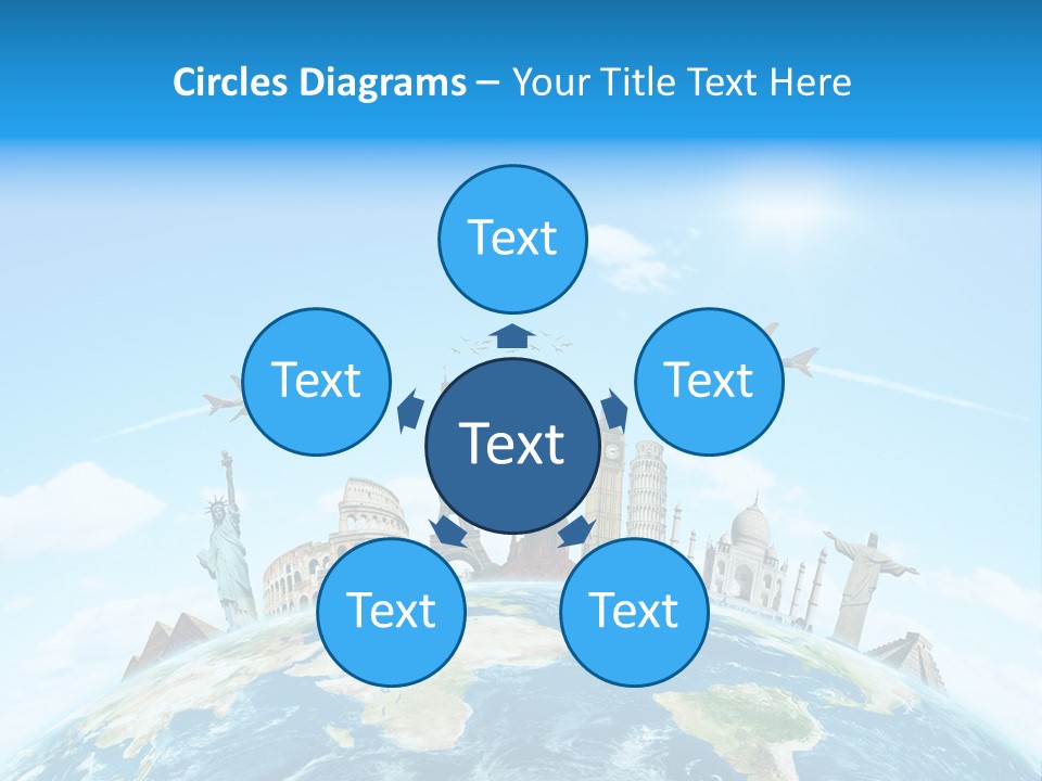 A Picture Of The World With A Lot Of Landmarks On It PowerPoint Template