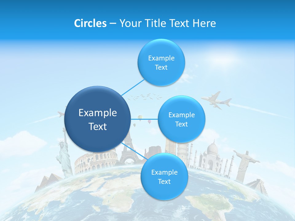 A Picture Of The World With A Lot Of Landmarks On It PowerPoint Template