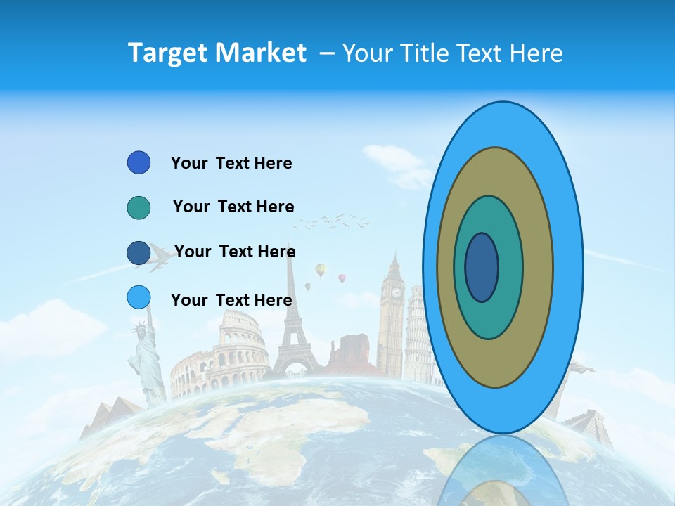 A Picture Of The World With A Lot Of Landmarks On It PowerPoint Template