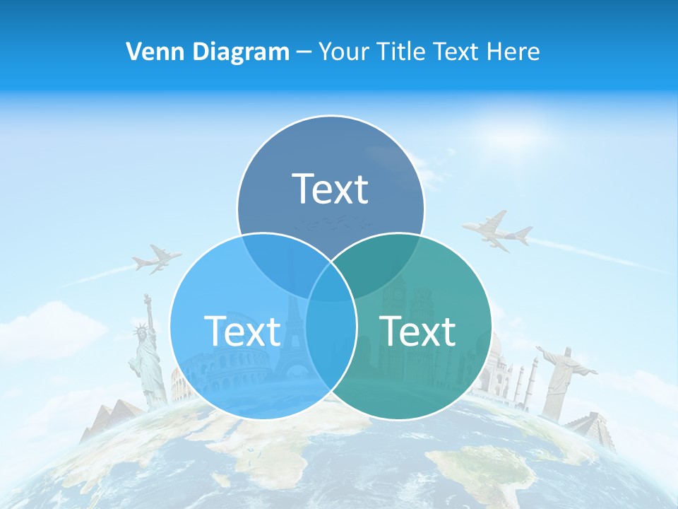 A Picture Of The World With A Lot Of Landmarks On It PowerPoint Template