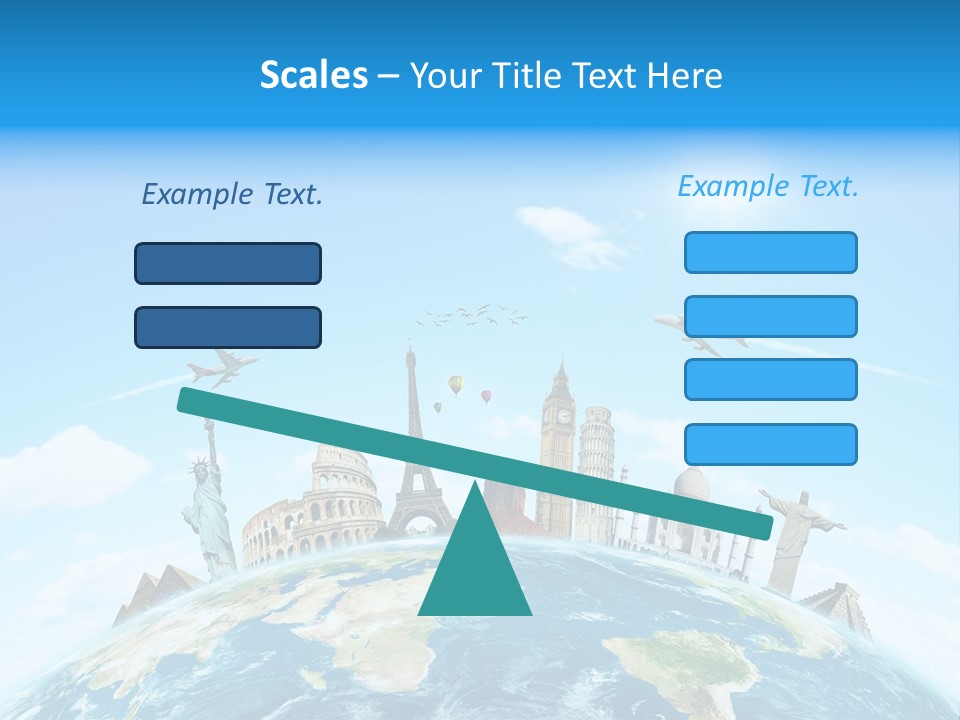 A Picture Of The World With A Lot Of Landmarks On It PowerPoint Template