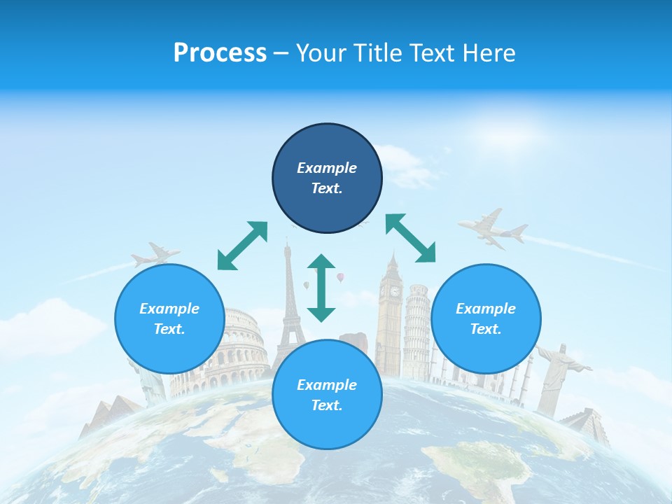 A Picture Of The World With A Lot Of Landmarks On It PowerPoint Template