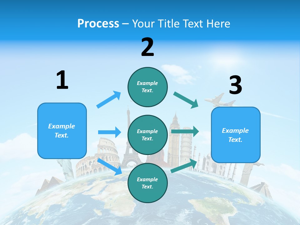 A Picture Of The World With A Lot Of Landmarks On It PowerPoint Template
