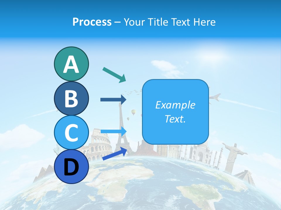 A Picture Of The World With A Lot Of Landmarks On It PowerPoint Template