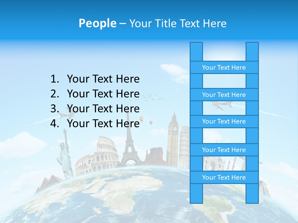 A Picture Of The World With A Lot Of Landmarks On It PowerPoint Template