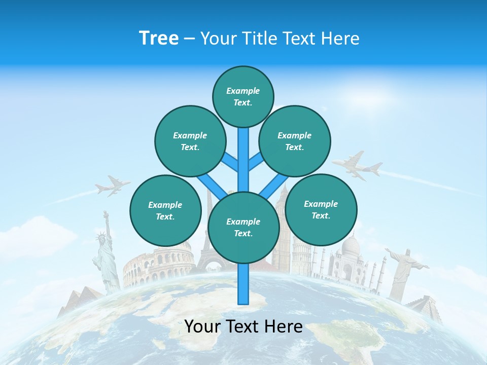 A Picture Of The World With A Lot Of Landmarks On It PowerPoint Template